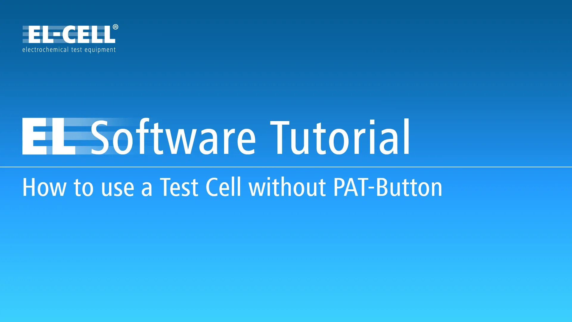 How to use a test cell without PAT-Button